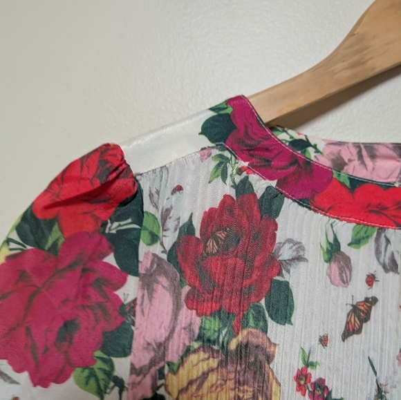 Baker by Ted Baker Girls Floral Pleated Blouse Size 14 - Picture 7 of 8